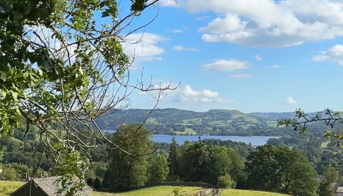 View of Ambleside and Windermere lake