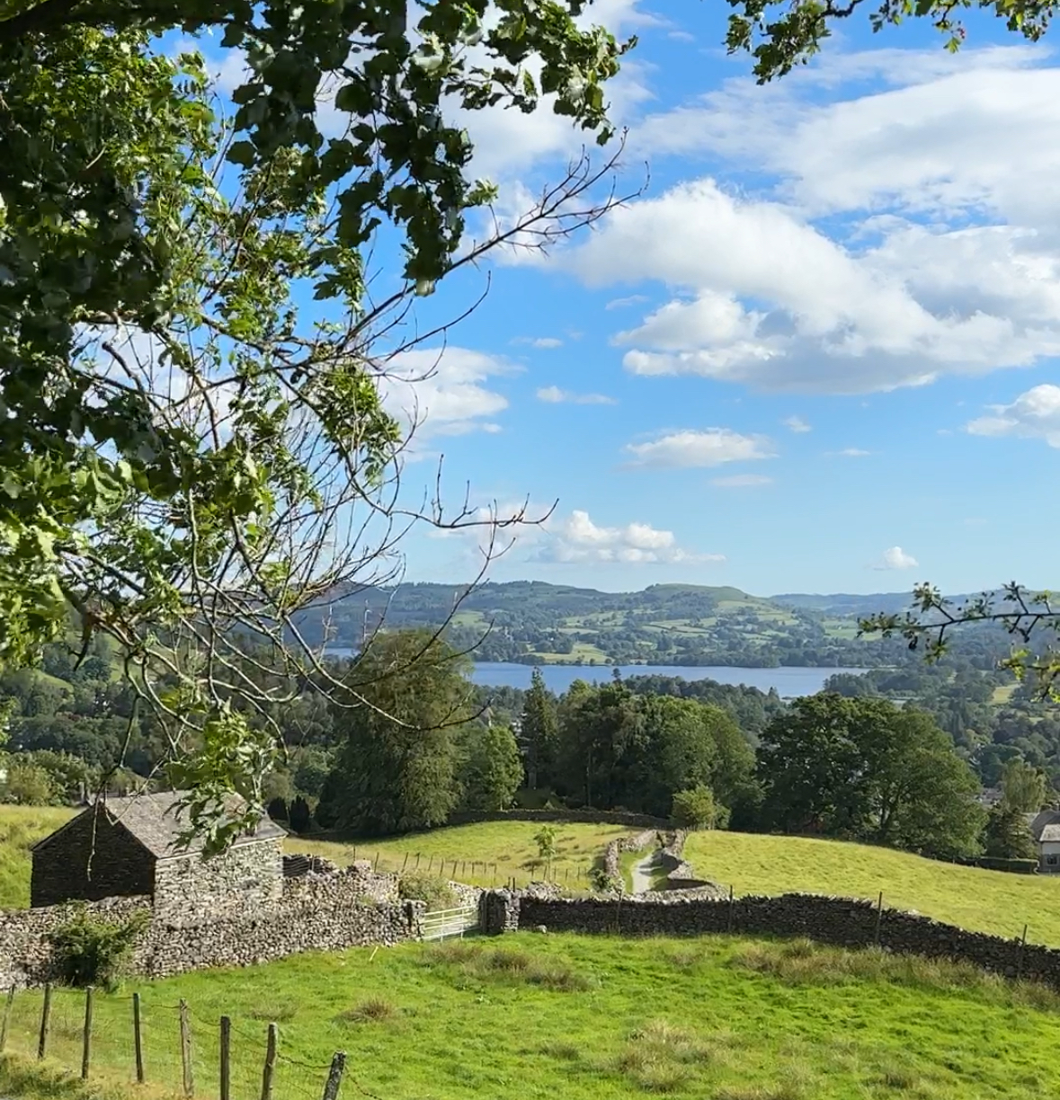 View of Ambleside and Windermere lake